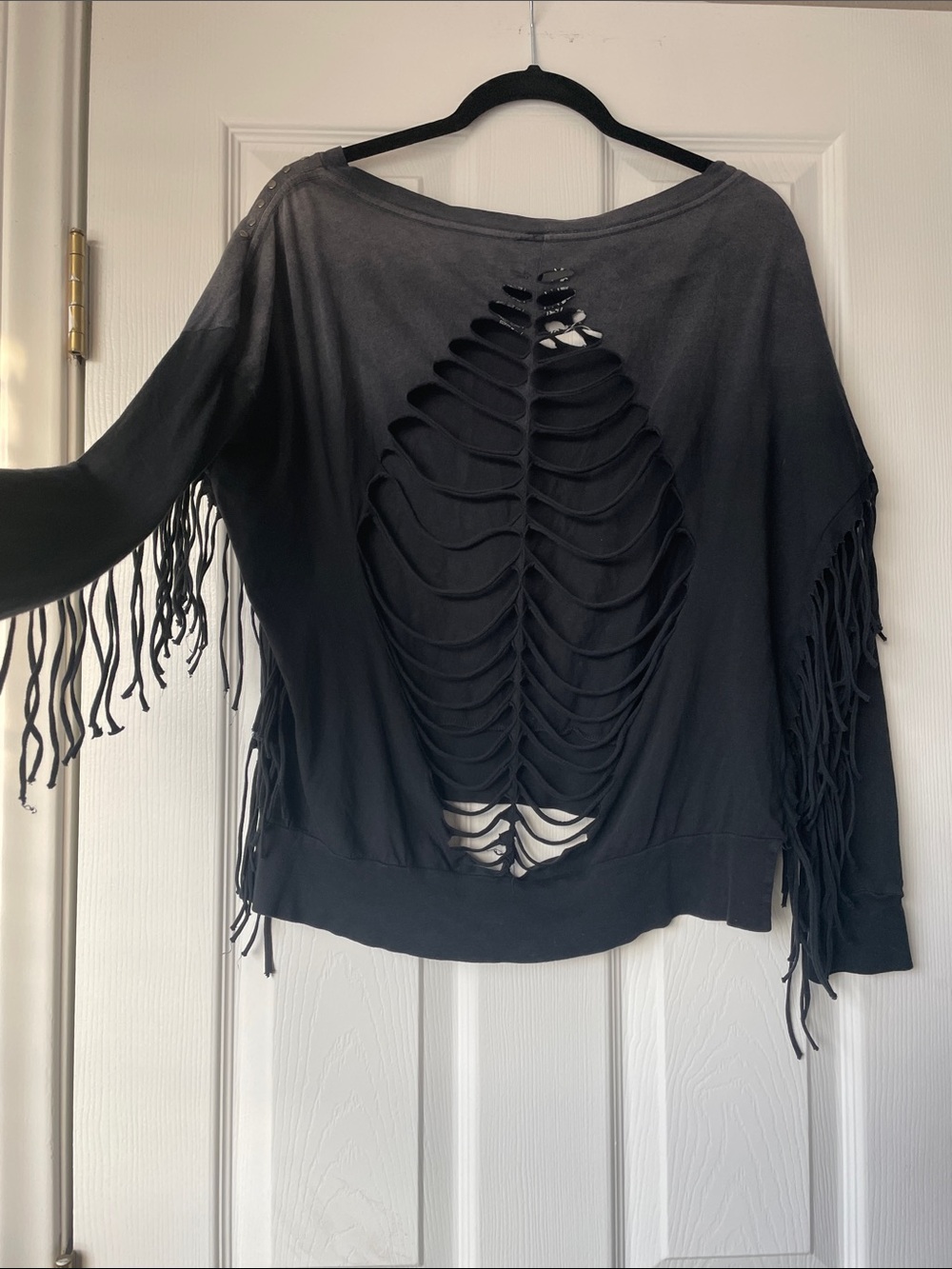 Affliction Black Eagle Fringe Graphic Long Sleeve Shirt - Picture 2 of 2